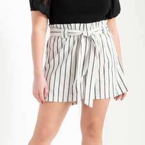 Tie Waist Linen Shorts